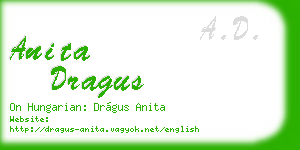 anita dragus business card